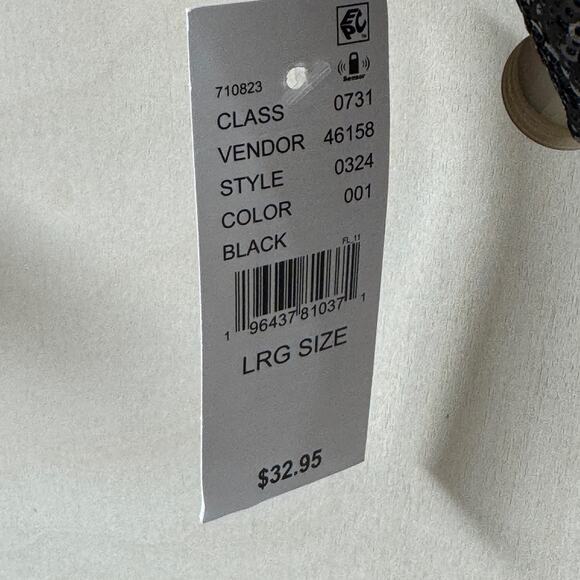 LA Hearts Sequin Sparkle Cropped Cami Top Size L NEW Black Adjustable Straps - Picture 6 of 11